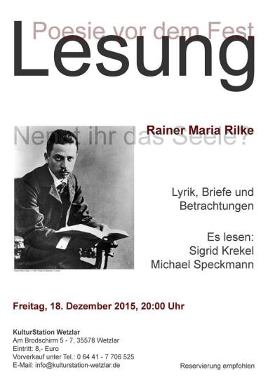 Plakat Rilke Lesung KS